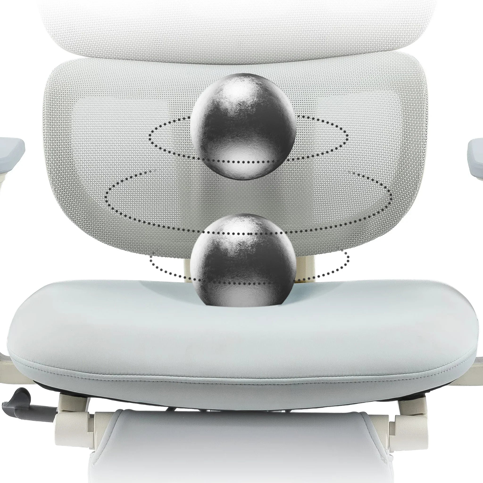 CabeVibe CabLady S1 Light Gray Women's Ergonomic Chair with High-Density Foam Seat Cushion