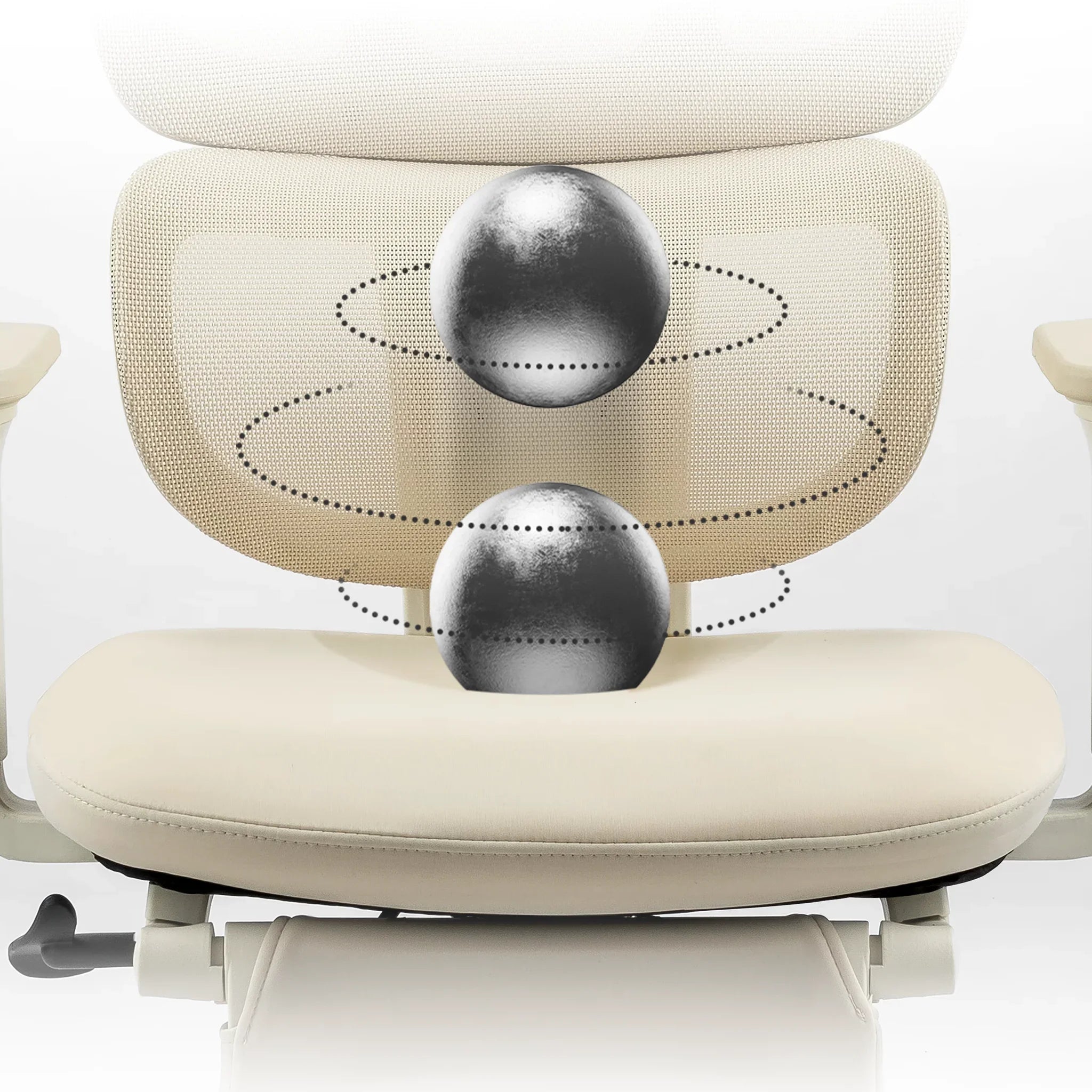 CabeVibe CabLady S1 Cream Women's Ergonomic Chair with High Density Foam Seat