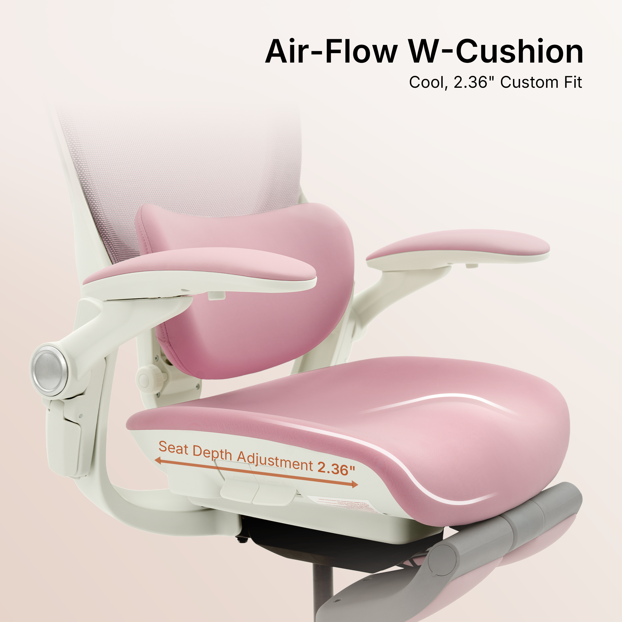 CabeVibe S2 contoured foam seat cushion with 2.36-inch adjustable seat depth for a personalized fit