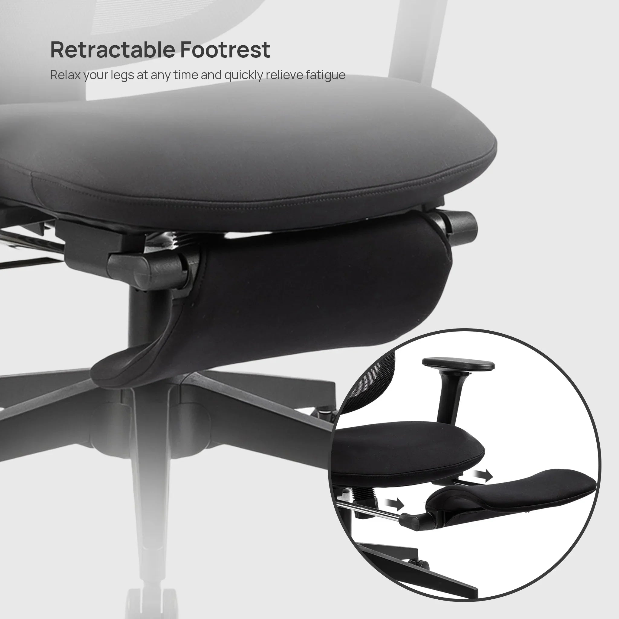 CabeVibe CabLady S1 Black Women's Ergonomic Chair with Footrest