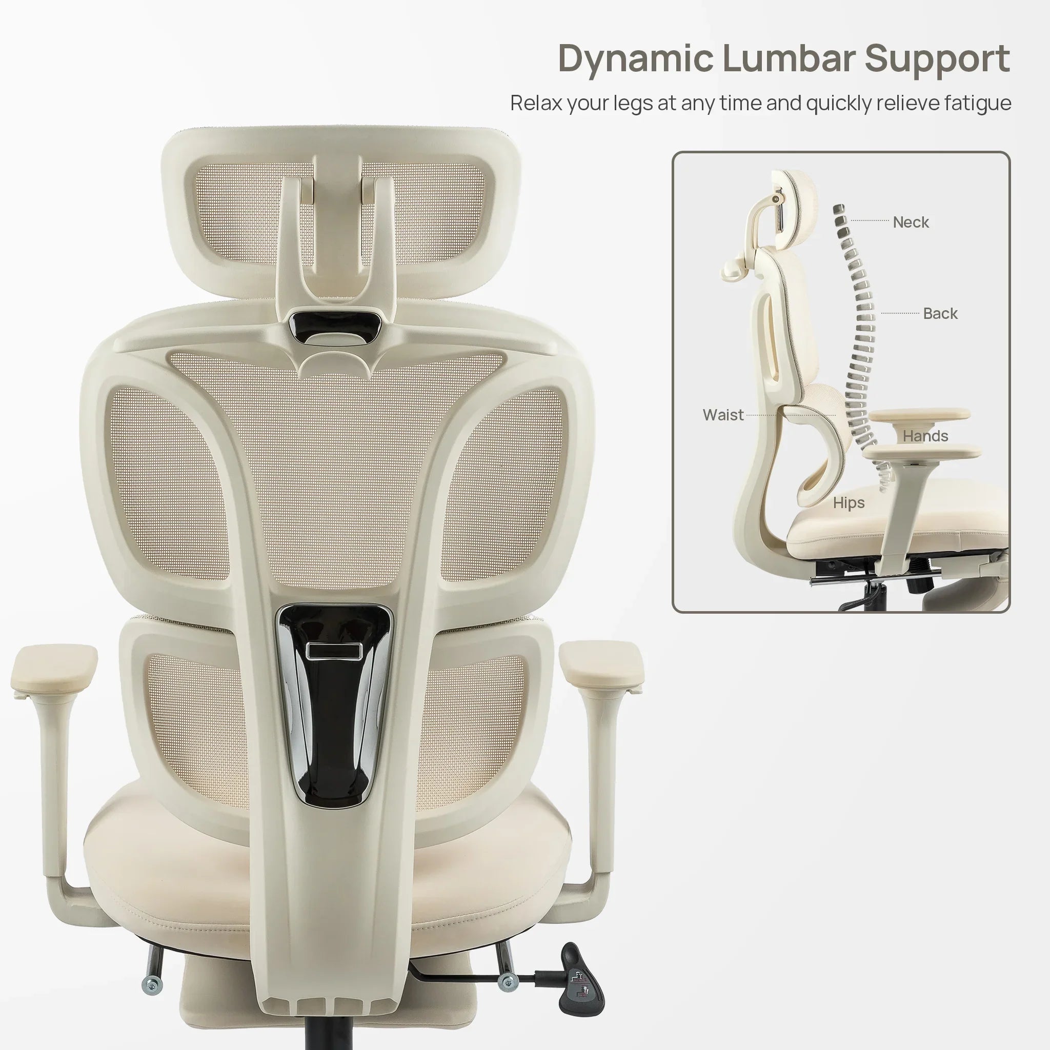 CabeVibe CabLady S1 Cream Women's Ergonomic Chair