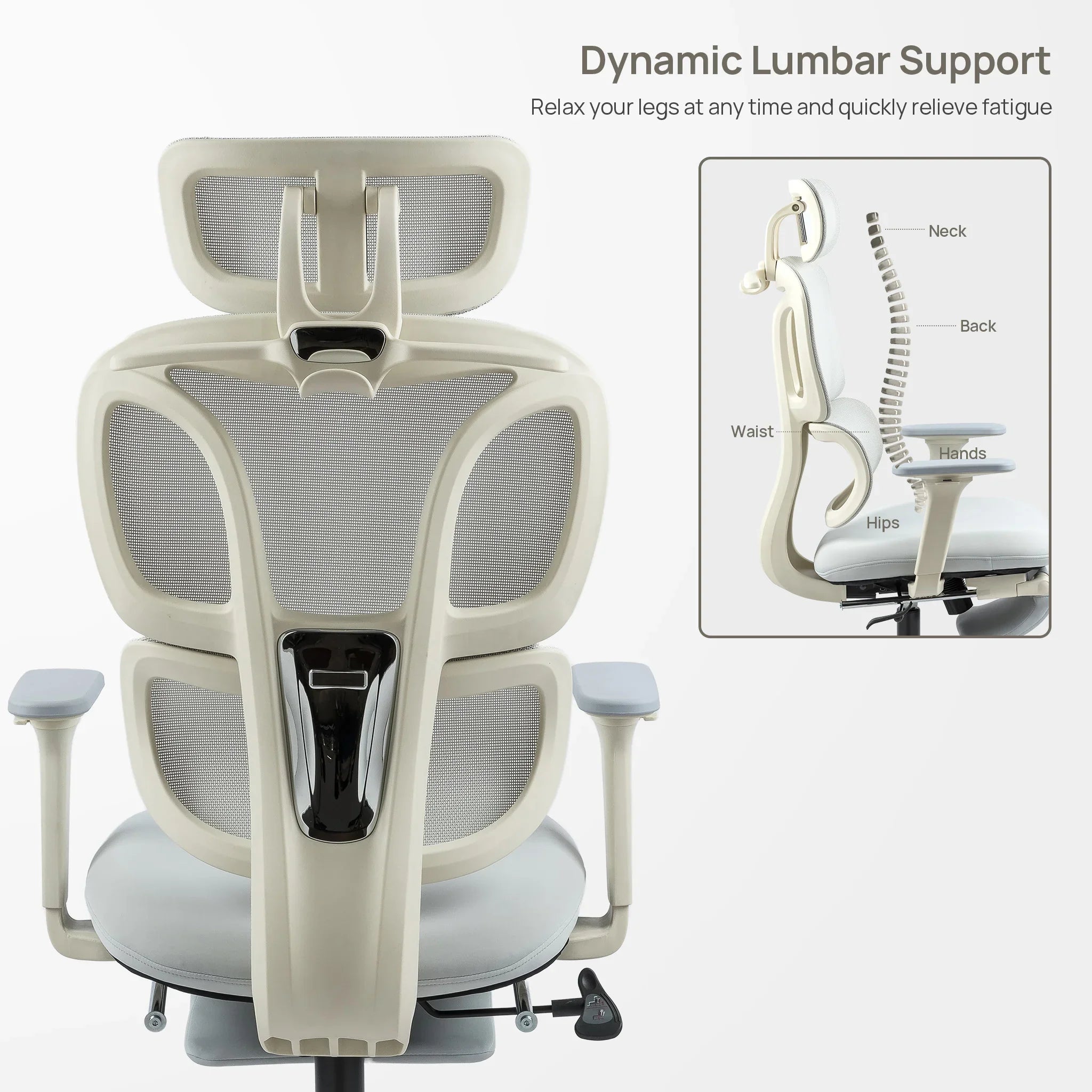 CabeVibe CabLady S1 Light Grey Women's Ergonomic Chair