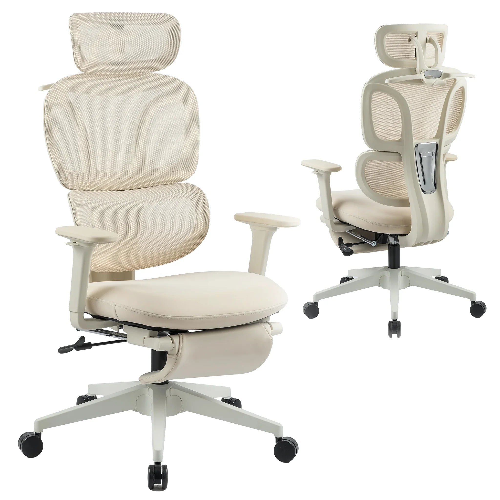 CabeVibe CabLady S1 Cream Mesh Ergonomic Chair