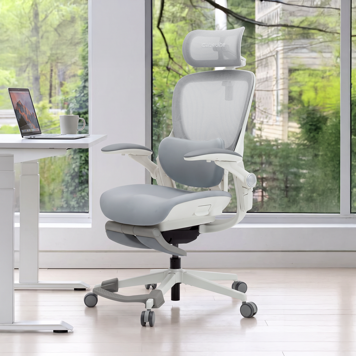 CabeVibe CabLady S2 Petite grey ergonomic office chair designed for comfortable home office seating