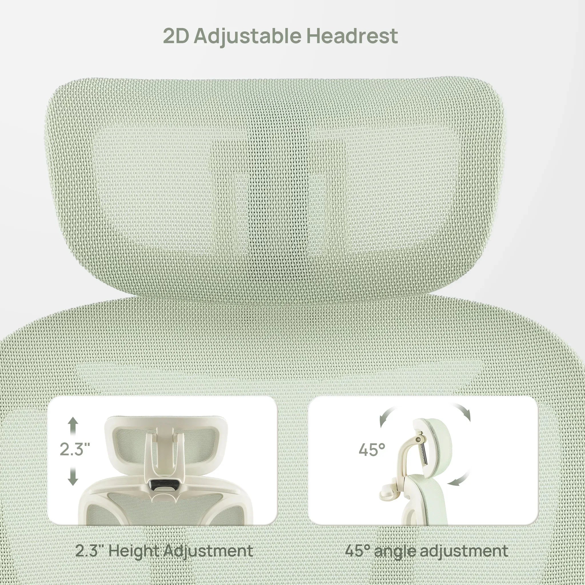 CabeVibe CabLady S1 green female ergonomic chair with adjustable headrest