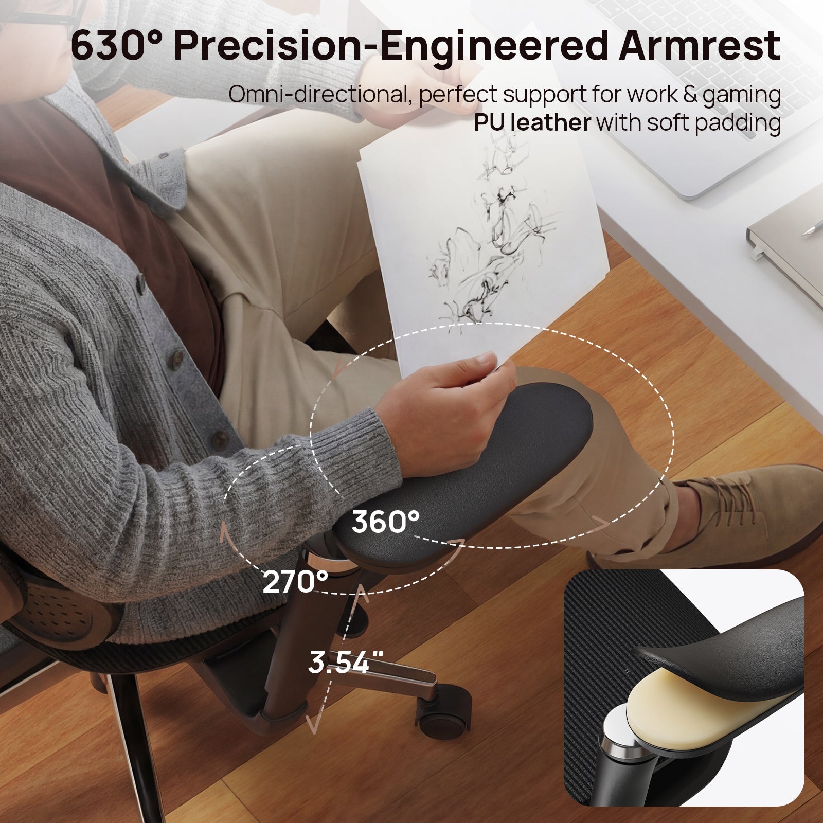 CabBase C3 Dual Lumbar Ergonomic Office Chair