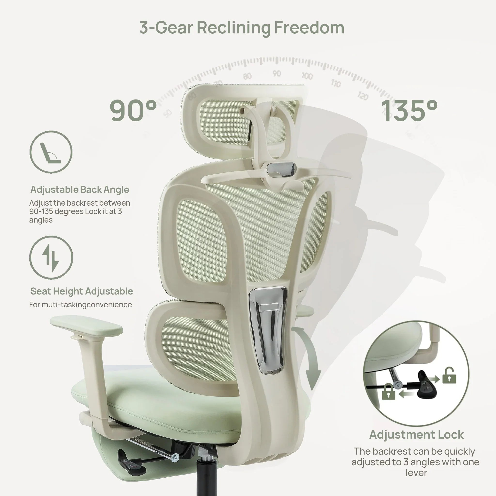 CabeVibe CabLady S1 green female ergonomic chair