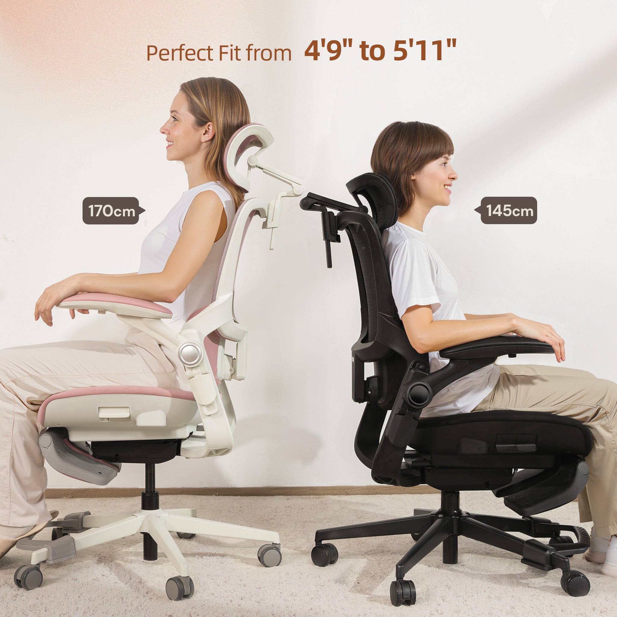 CabLady S2 Petite Ergonomic Office Chair (4'9"–5'11")