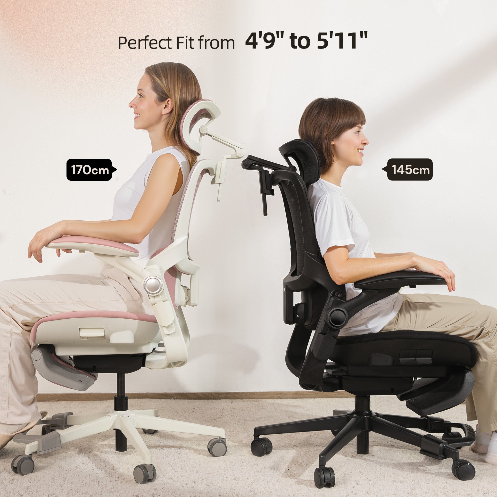 CabLady S2 Petite Ergonomic Office Chair (4'9"–5'11")