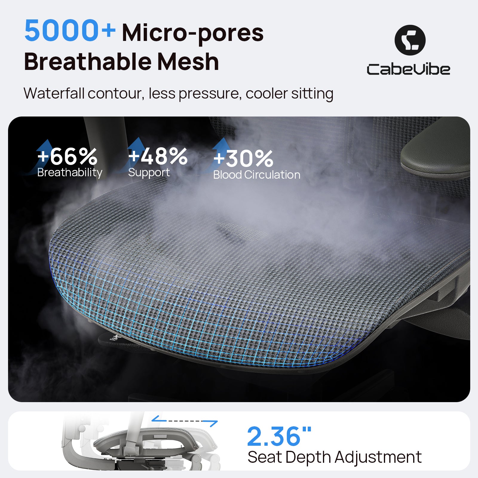 CabBase C3 Dual Lumbar Ergonomic Office Chair