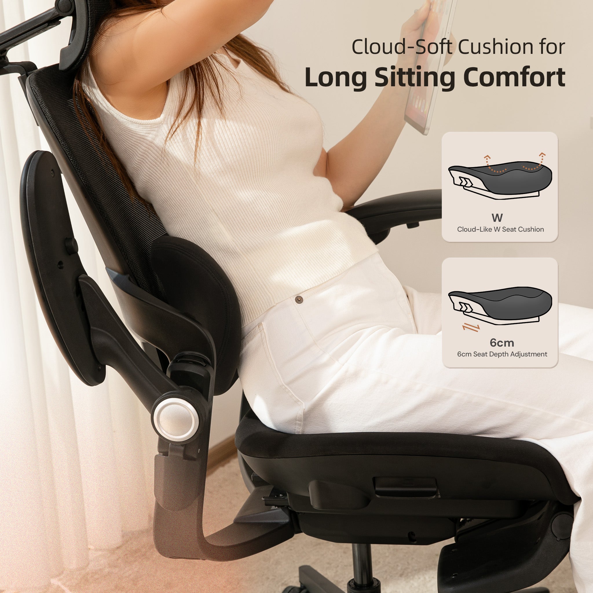 CabLady S2 Petite Ergonomic Office Chair (4'9"–5'11")