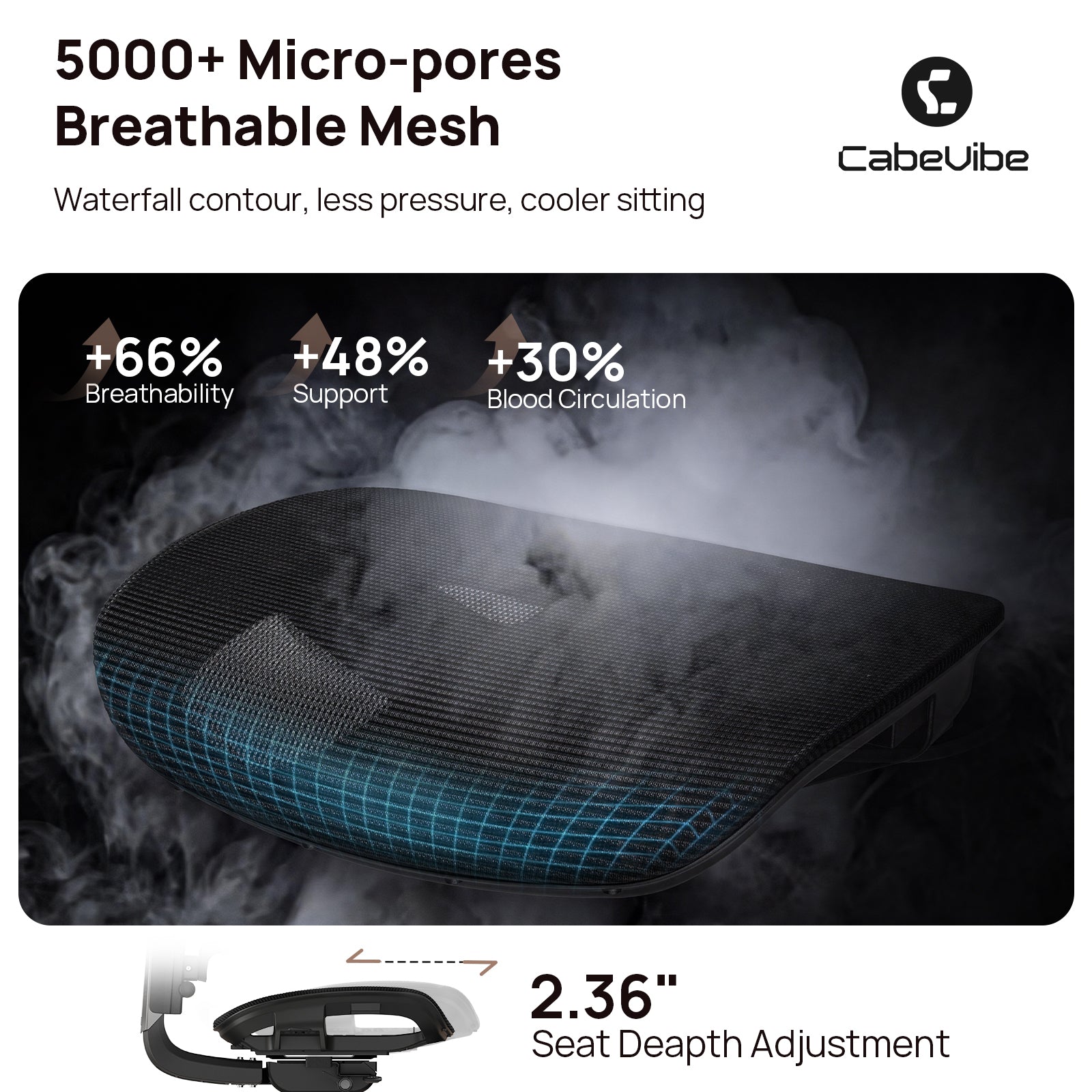CabBase C3 Dual Lumbar Ergonomic Office Chair