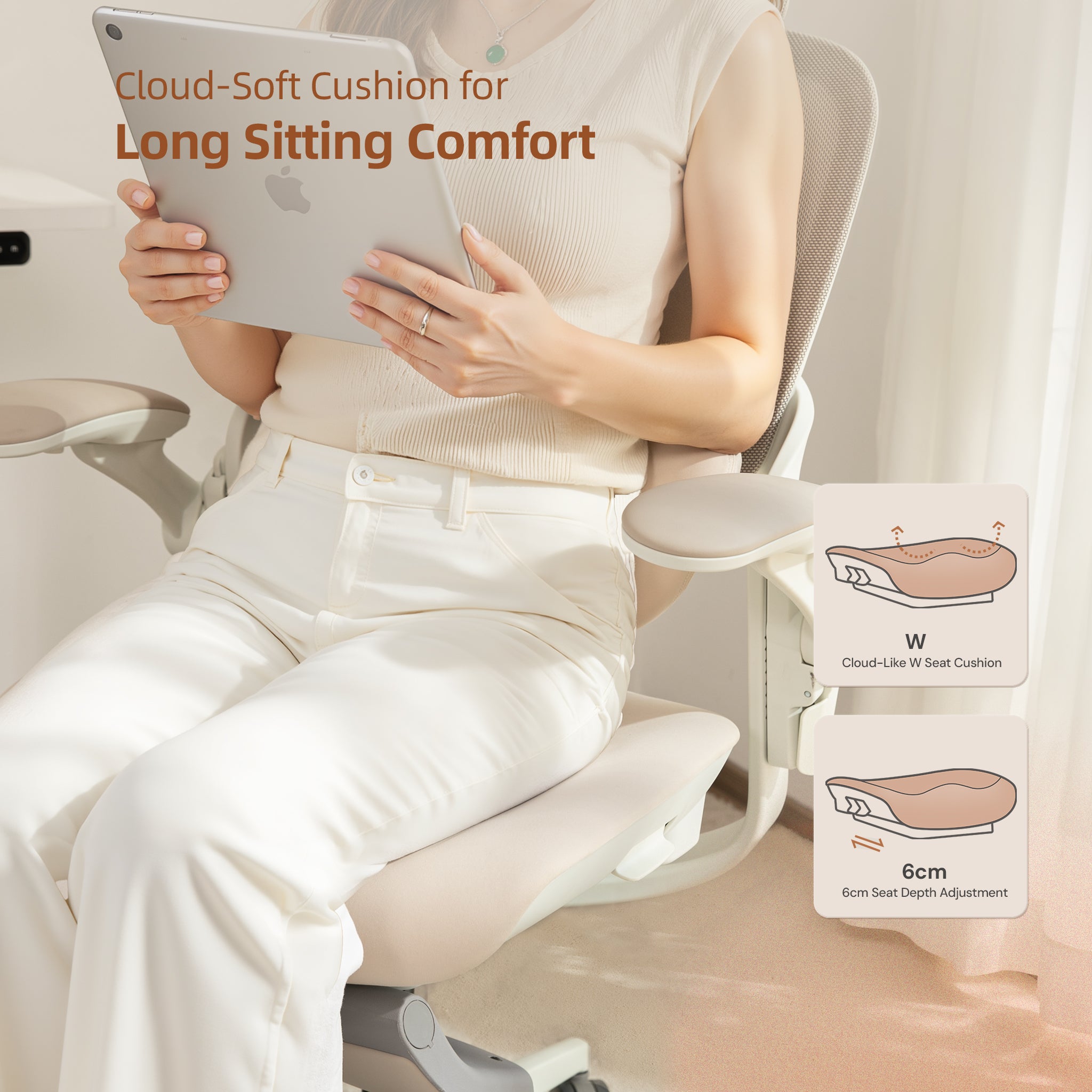 CabLady S2 Petite Ergonomic Office Chair (4'9"–5'11")