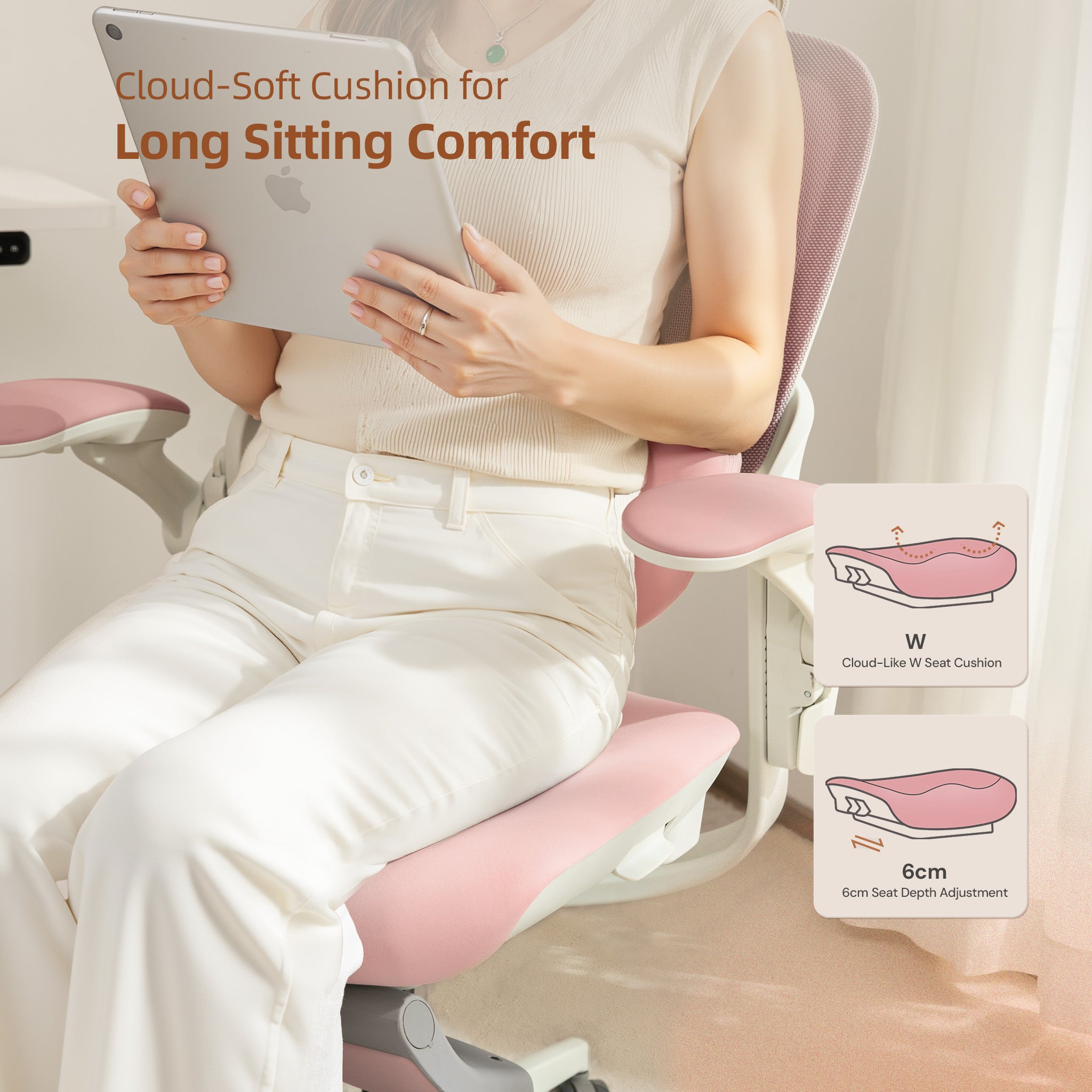 CabLady S2 Petite-friendly Women Ergonomic Office Chair