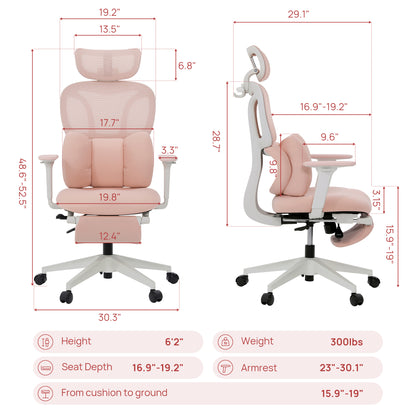 CabLady S1 Embrace Women Ergonomic Chair with Adaptive Lumbar Support