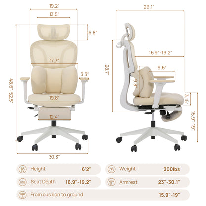 CabLady S1 Embrace Women Ergonomic Chair with Adaptive Lumbar Support