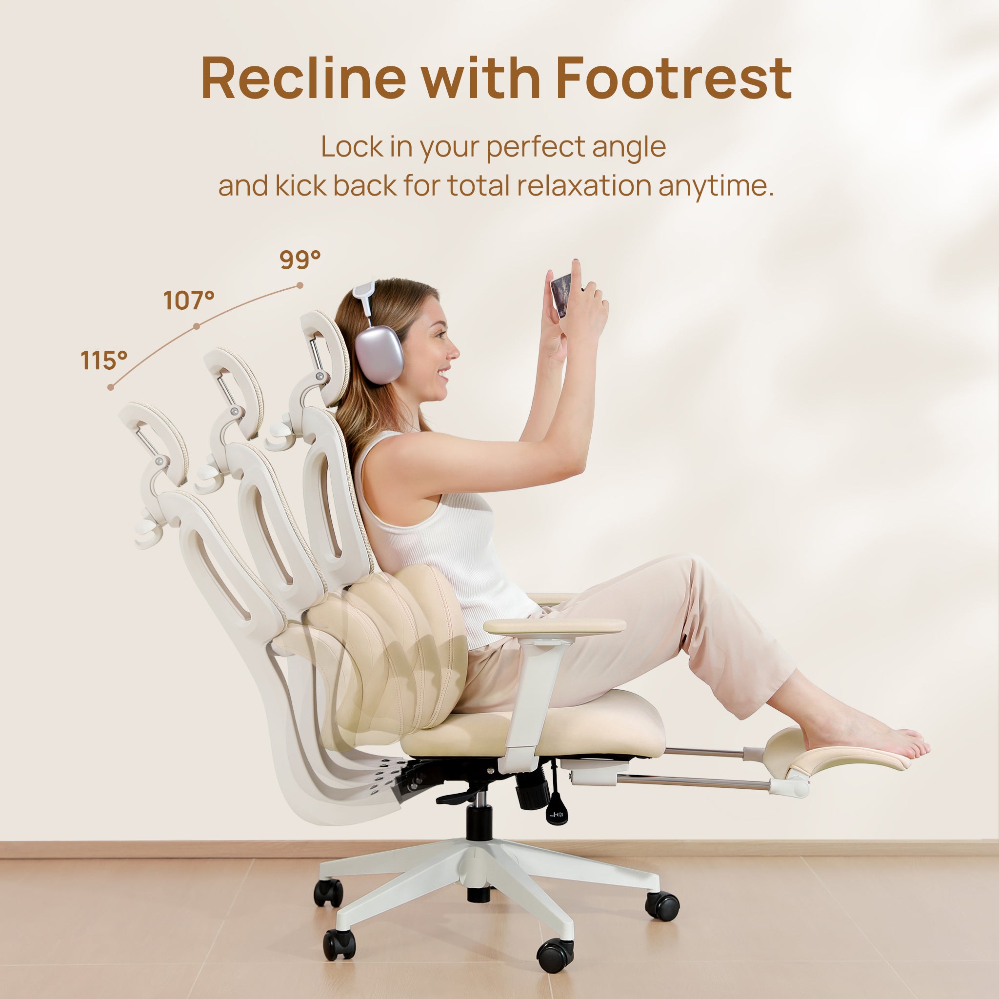 CabLady S1 Embrace Women Ergonomic Chair with Adaptive Lumbar Support