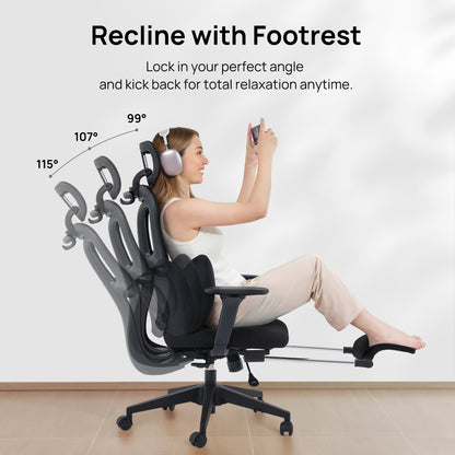CabLady S1 Embrace Women Ergonomic Chair with Adaptive Lumbar Support