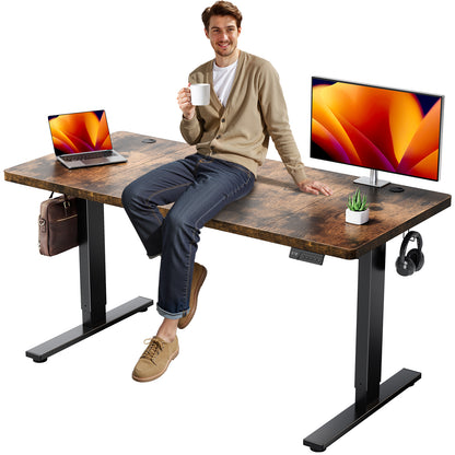 CabDesk D60 Height-Adjustable Standing Desk for Home Office (60"W×28"D)