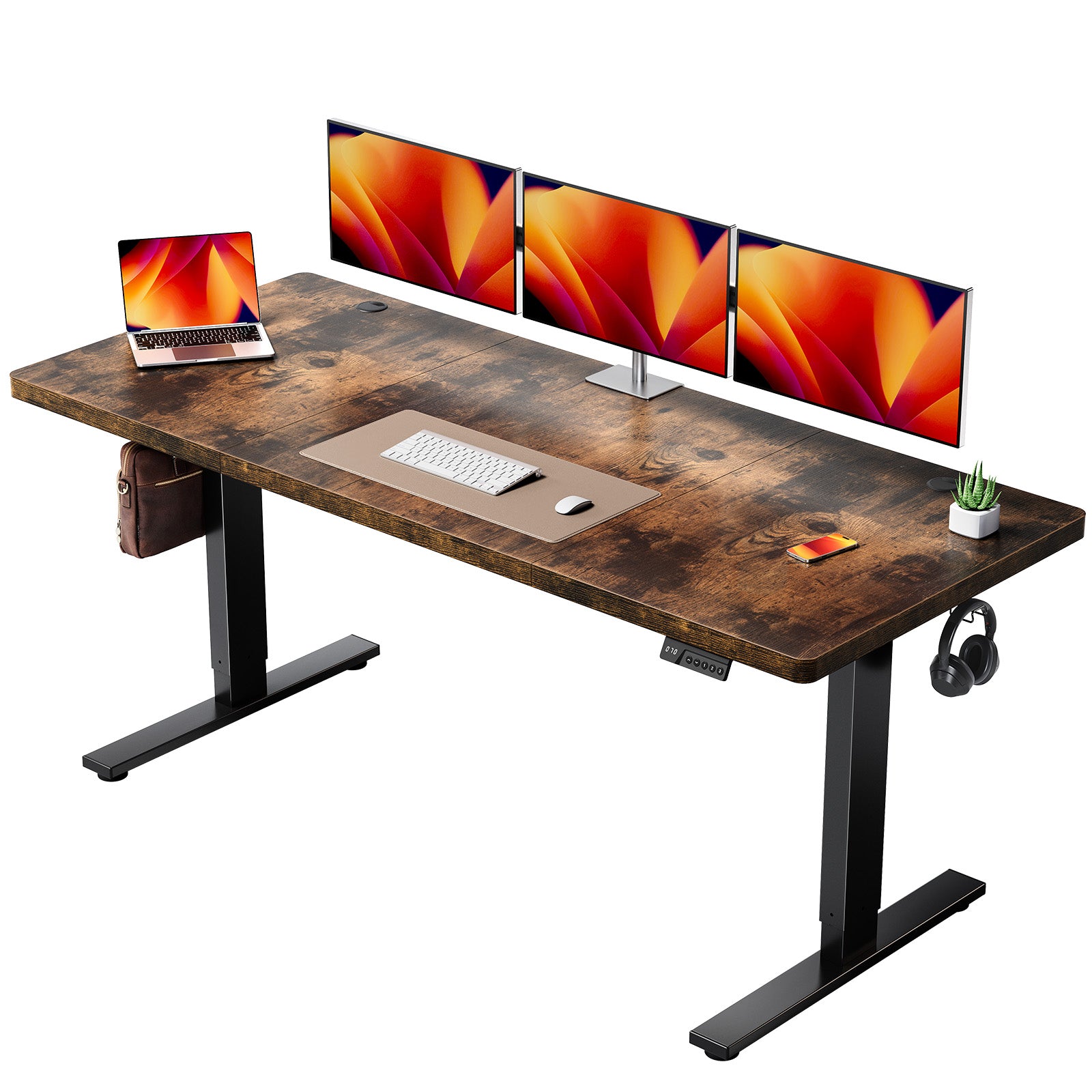 CabDesk D71 Height-Adjustable Standing Desk for Home Office (71"W×30"D)