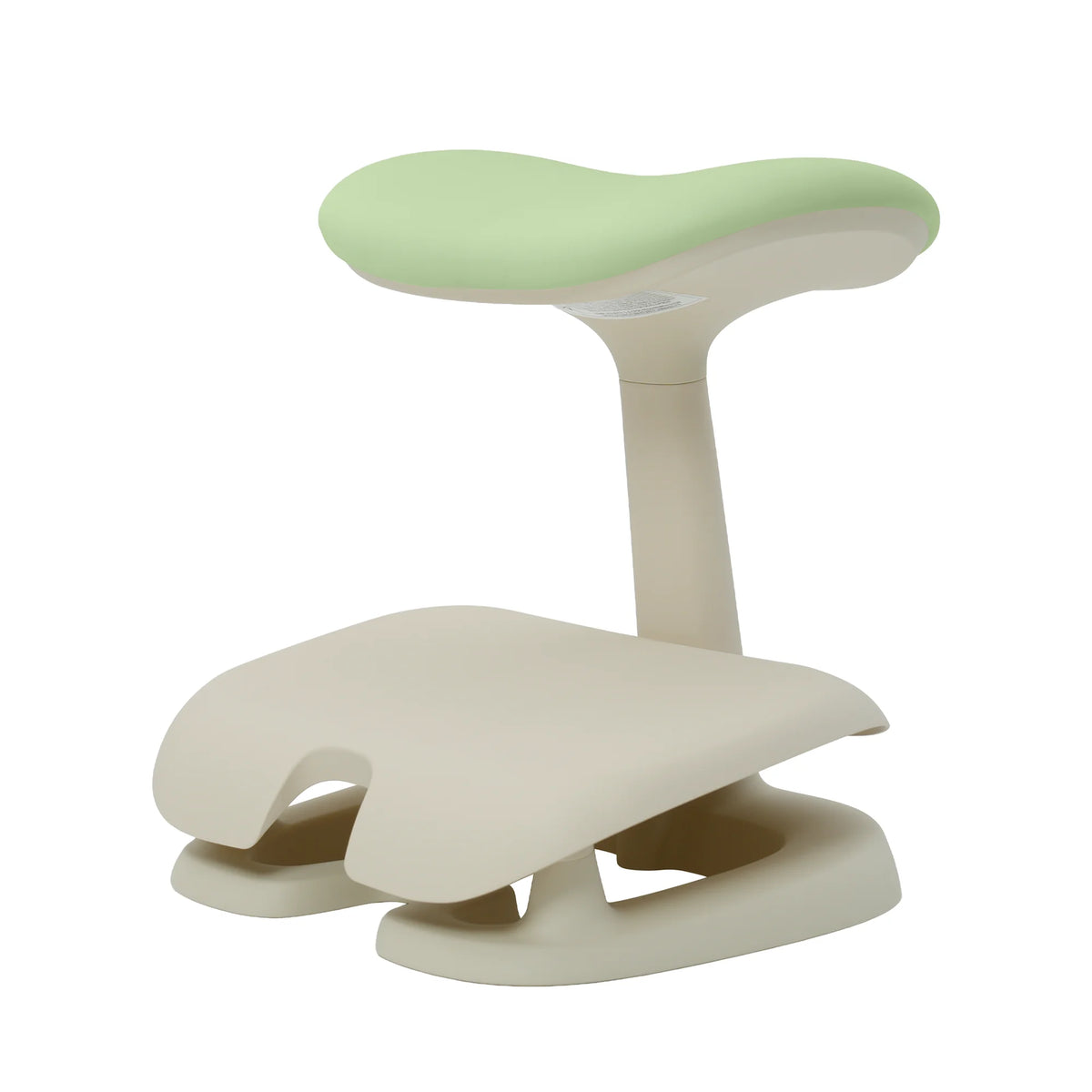 Cream Adjustable Under-Desk Footrest angled view showing contoured footrest and rocking base 