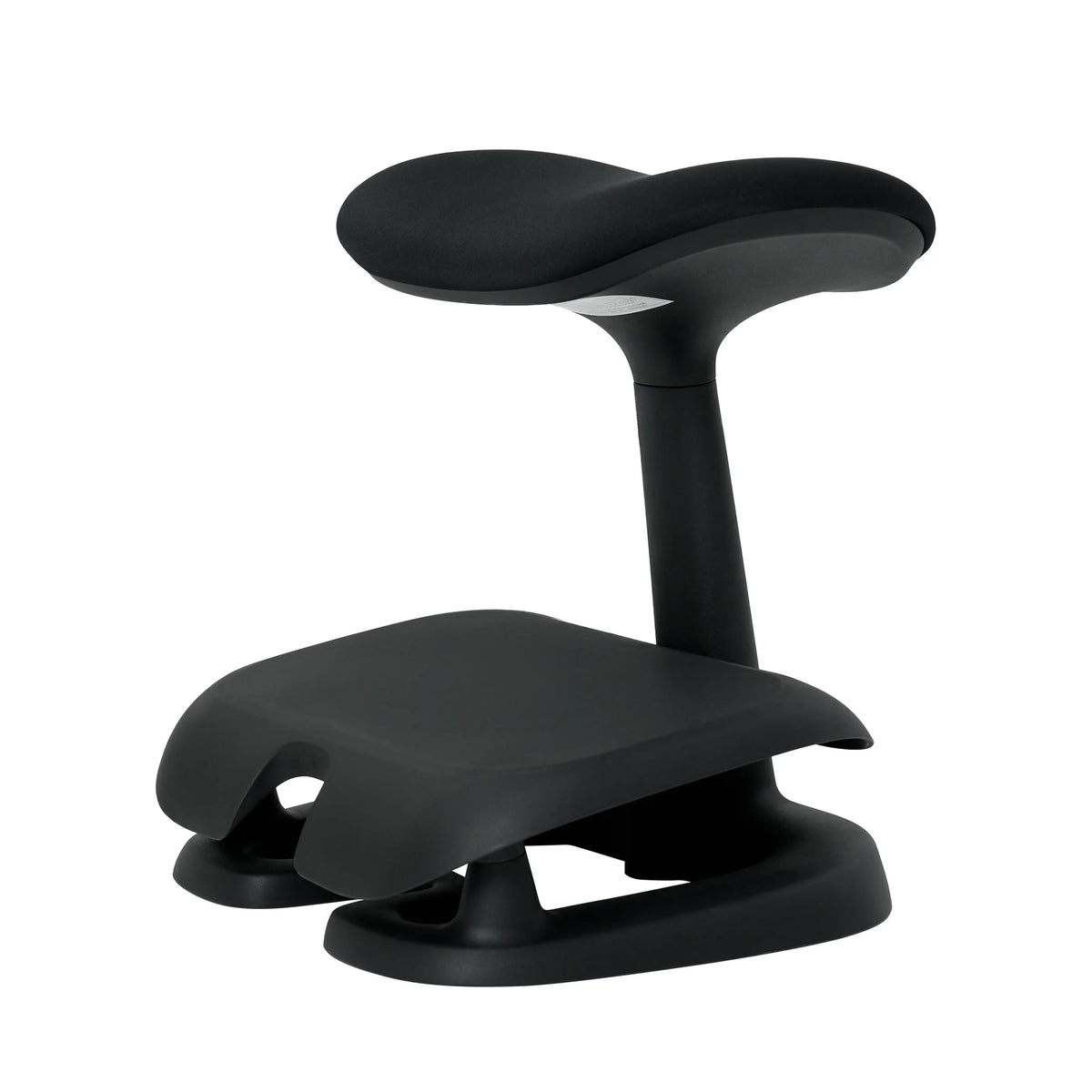 Cream Adjustable Under-Desk Footrest angled view showing contoured footrest and rocking base 