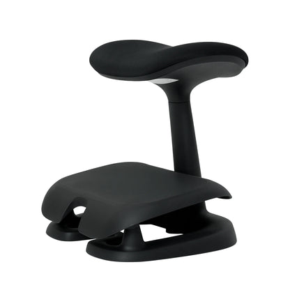 Cream Adjustable Under-Desk Footrest angled view showing contoured footrest and rocking base 