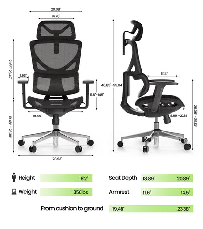 CabBase C1/A518 WireControl™ Mesh Ergonomic Office Chair