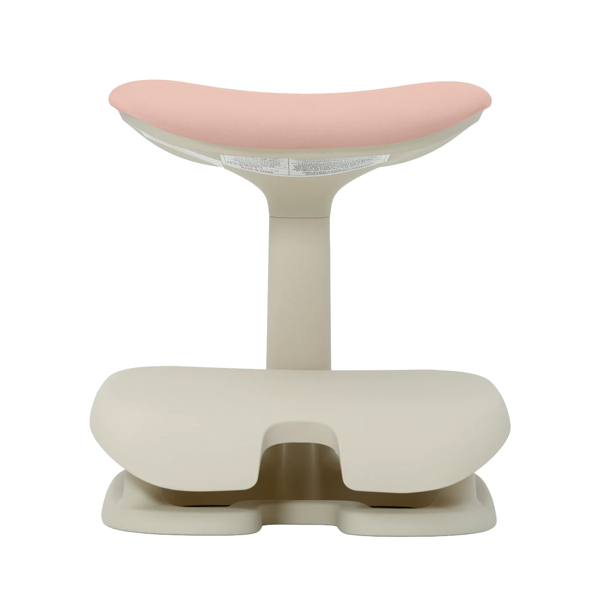 Cream Adjustable Under-Desk Footrest angled view showing contoured footrest and rocking base 