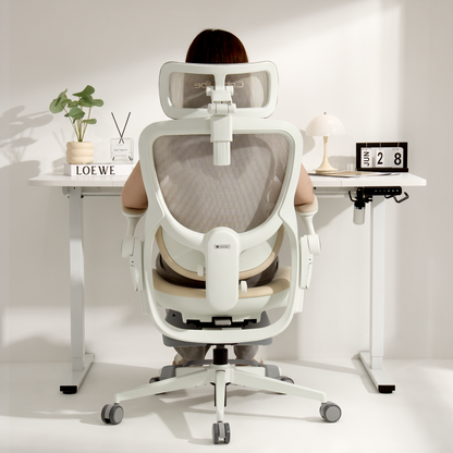 CabeVibe CabLady S2 Petite ergonomic office chair with breathable mesh back and lumbar support in home office 