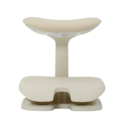 Cream Adjustable Under-Desk Footrest front view showing cushioned top and non-slip base 