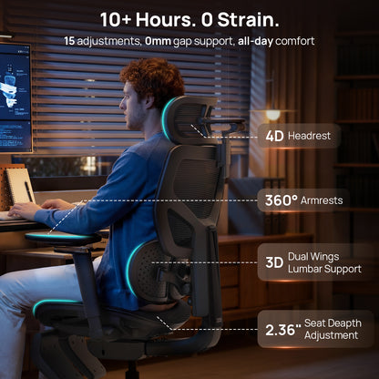CabBase C3 Dual Lumbar Ergonomic Office Chair