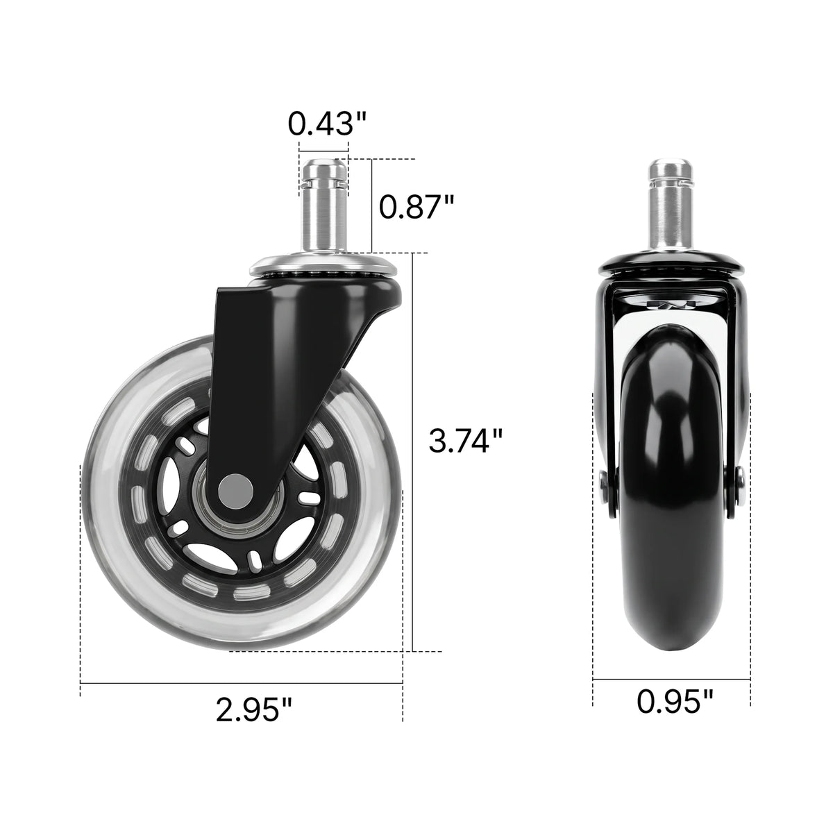 Rubber Silent Office Chair Casters