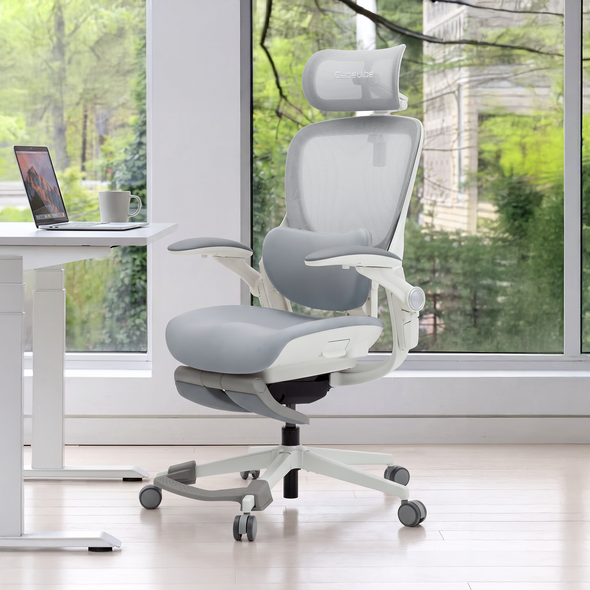 CabeVibe CabLady S2 Petite grey ergonomic office chair designed for comfortable home office seating 