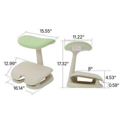 Cream Adjustable Under-Desk Footrest angled view showing contoured footrest and rocking base 