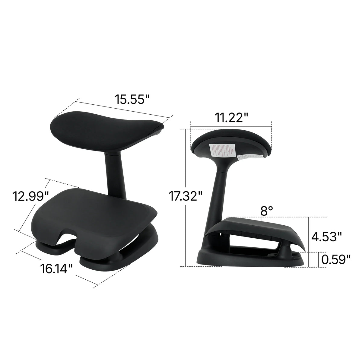 Cream Adjustable Under-Desk Footrest angled view showing contoured footrest and rocking base 