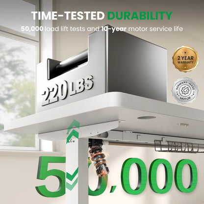 CabDesk D60 Height-Adjustable Standing Desk for Home Office (60"W×28"D)