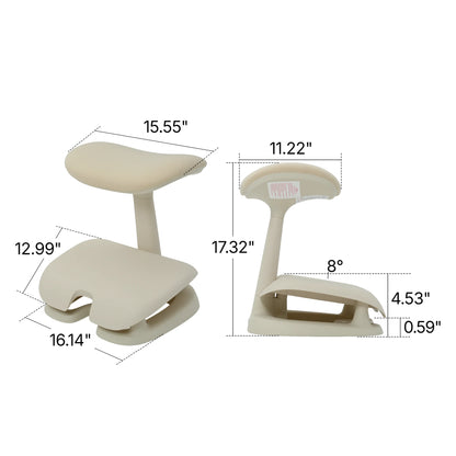 Cream Adjustable Under-Desk Footrest dimensions: 15.55 inch width, 11.22 inch depth, 17.32 inch height, 4.53 inch base 