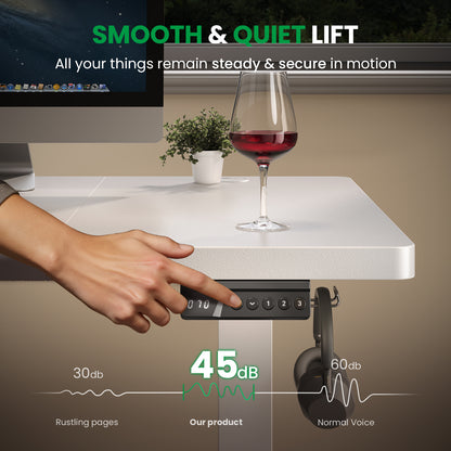 CabDesk D60 Height-Adjustable Standing Desk for Home Office (60"W×28"D)