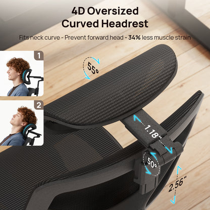 CabBase C3 Dual Lumbar Ergonomic Office Chair