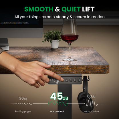 CabDesk D71 Height-Adjustable Standing Desk for Home Office (71"W×30"D)