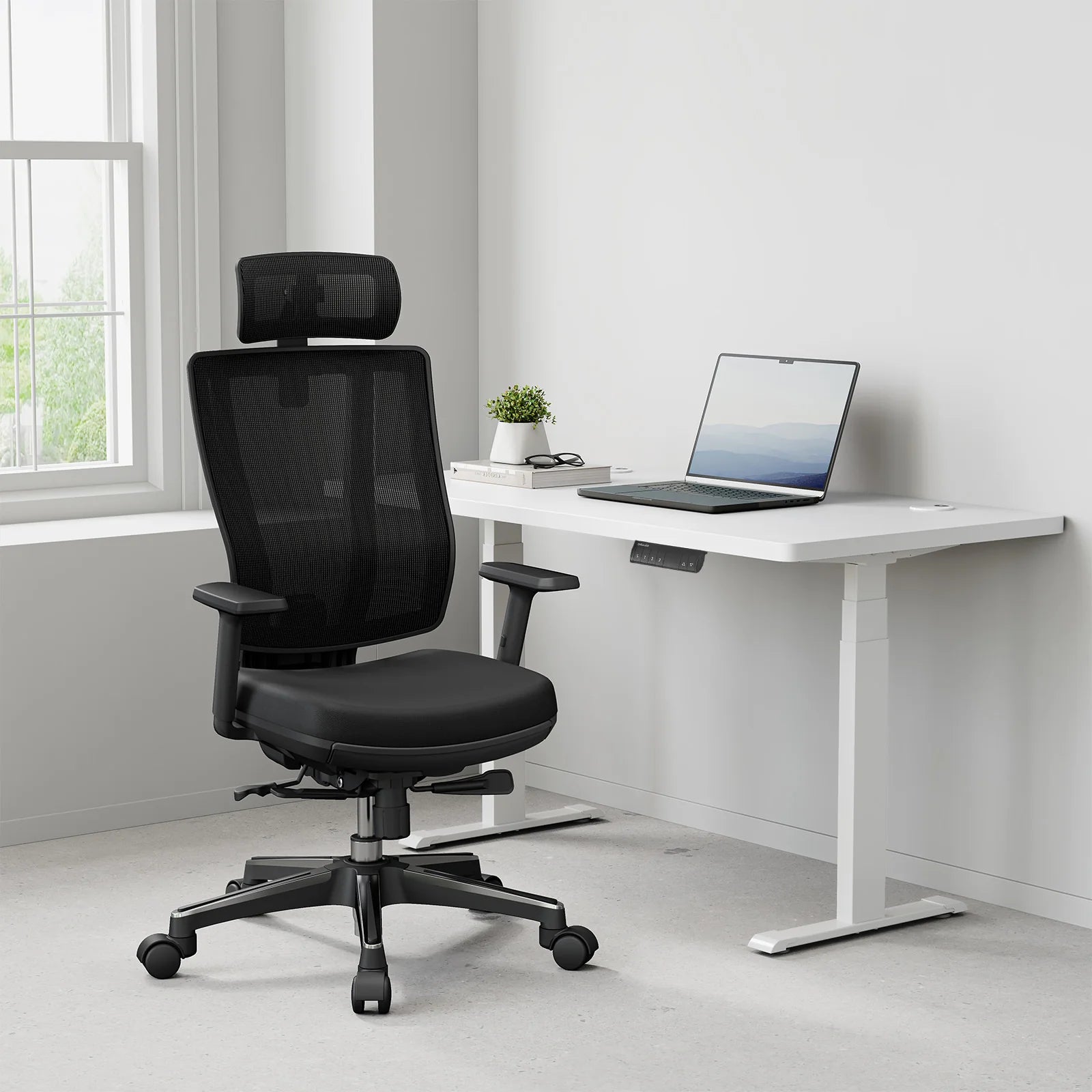 CabeVibe CR63 Sponge Seat Ergonomic Office Chair with Footrest
