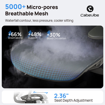 CabBase C3 Dual Lumbar Ergonomic Office Chair