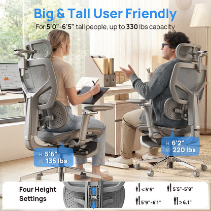 CabBase C3 Dual Lumbar Ergonomic Office Chair
