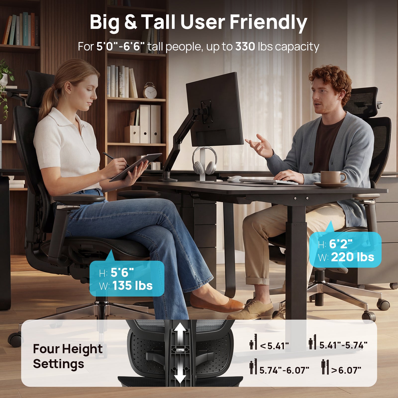 CabBase C3 Dual Lumbar Ergonomic Office Chair