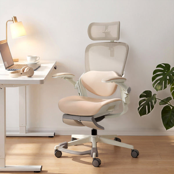 Rear view showing back support of CabLady S2 Petite Ergonomic Office Chair
