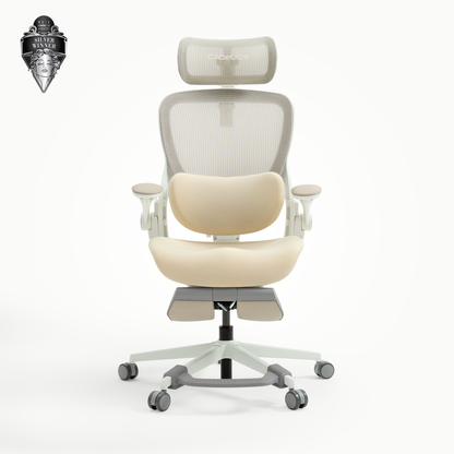 CabeVibe CabLady S2 Petite ergonomic office chair front view with footrest 